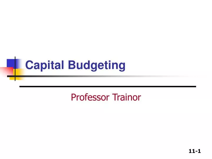 capital budgeting