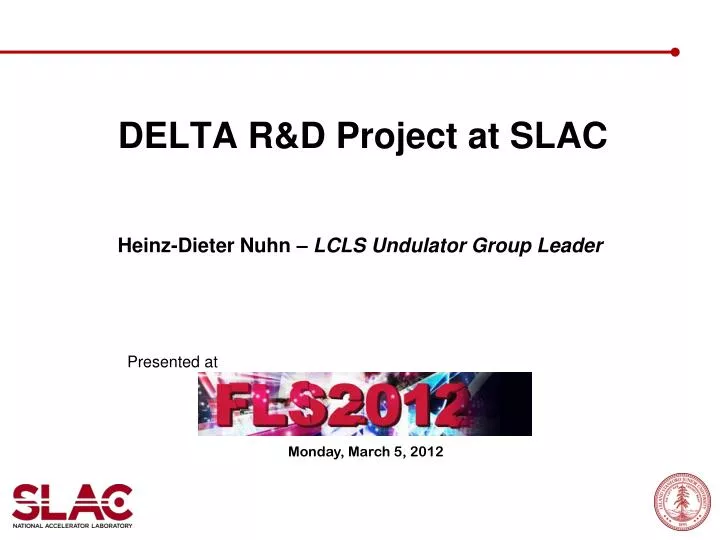 delta r d project at slac