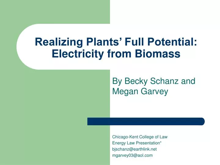 realizing plants full potential electricity from biomass
