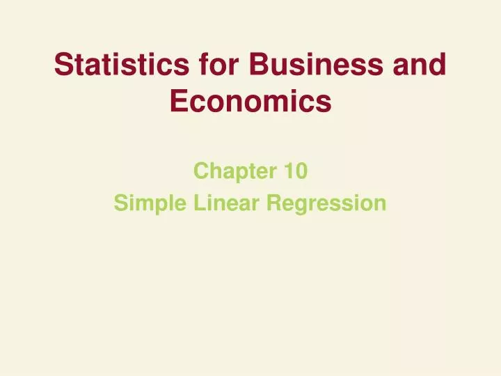 statistics for business and economics