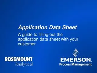 Application Data Sheet