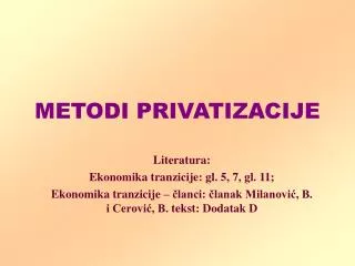 metodi privatizacije