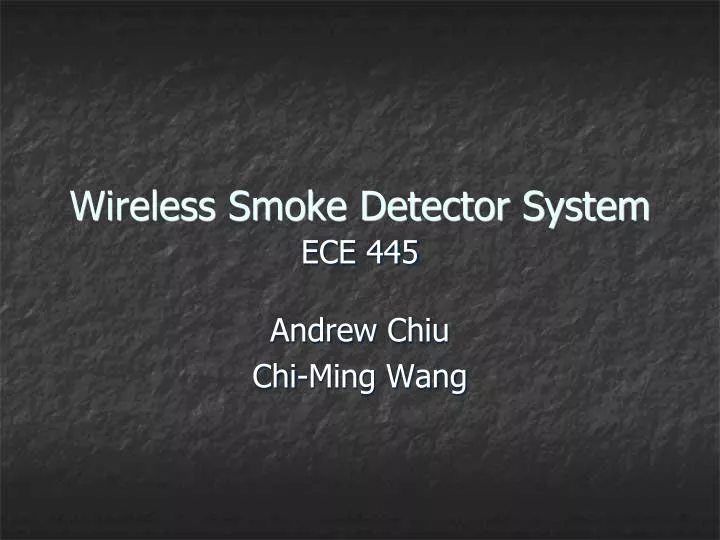 wireless smoke detector system