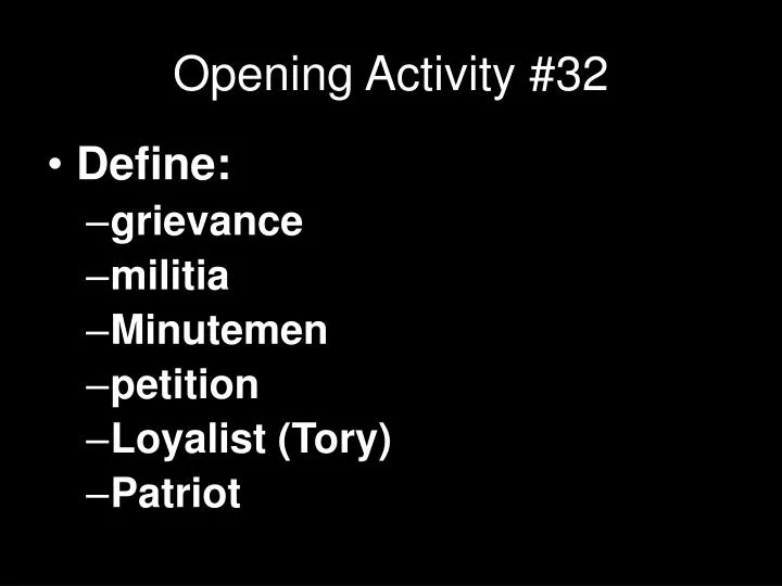 opening activity 32