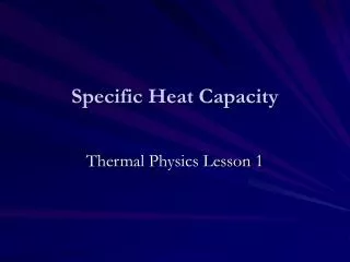 specific heat capacity