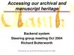 Enhancing Access to Archival and Manuscript Heritage: Key Strategies and Considerations - slide 1