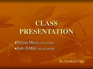 CLASS PRESENTATION