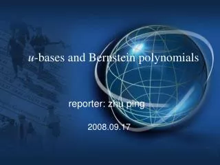 u -bases and Bernstein polynomials