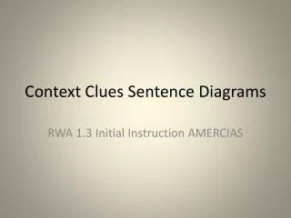 Context Clues Sentence Diagrams