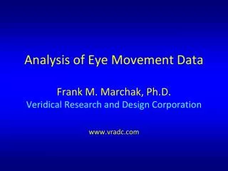 Analysis of Eye Movement Data Basic Measurement Units