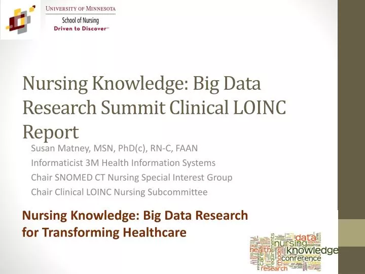 nursing knowledge big data research summit clinical loinc report