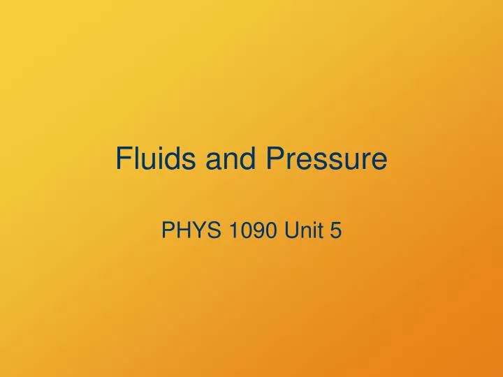 fluids and pressure