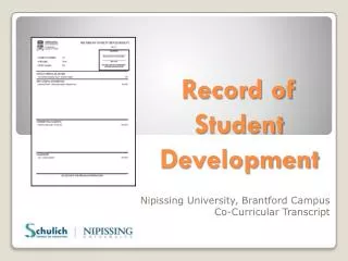 record of student development