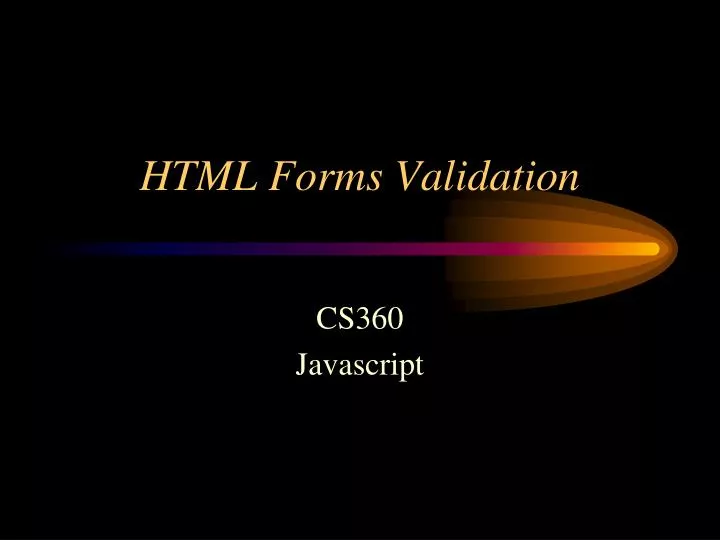 html forms validation