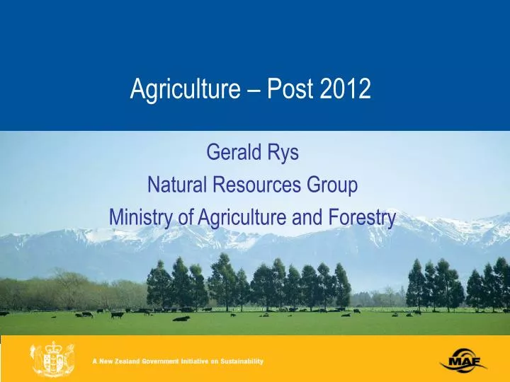 agriculture post 2012