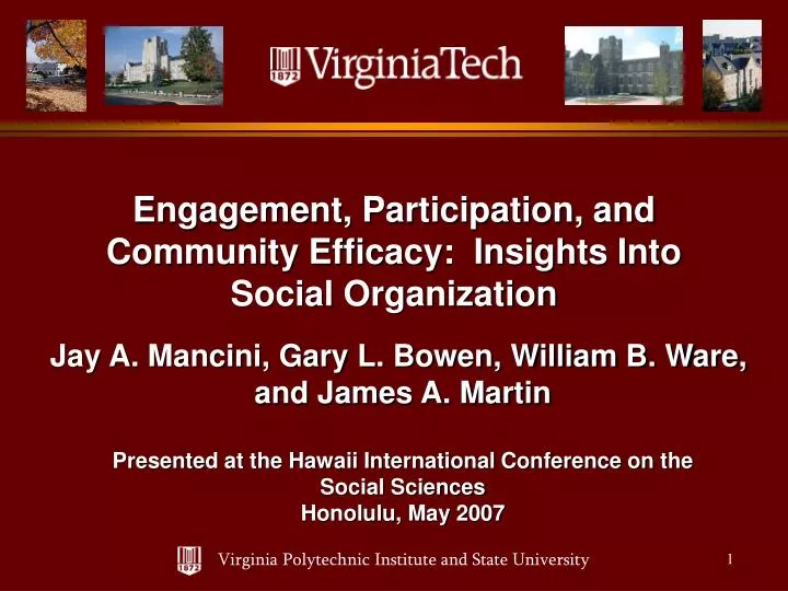 engagement participation and community efficacy insights into social organization