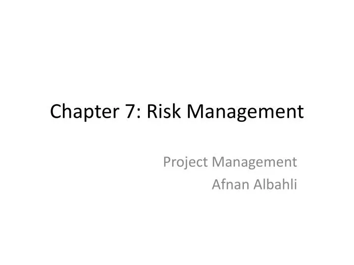 chapter 7 risk management