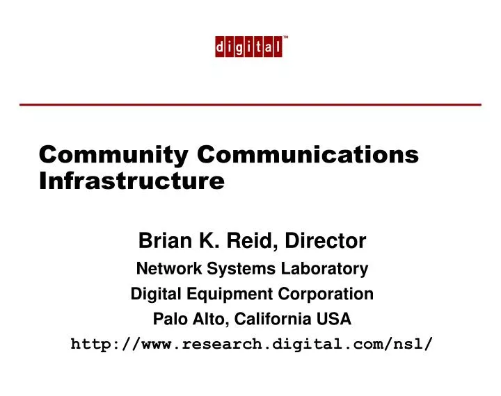 community communications infrastructure