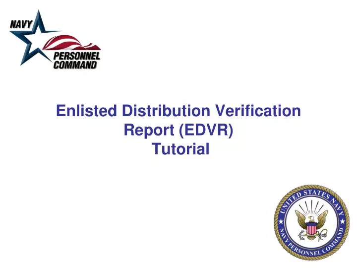 enlisted distribution verification report edvr tutorial