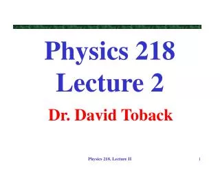 Dr. David Toback