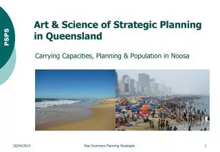 Art &amp; Science of Strategic Planning in Queensland