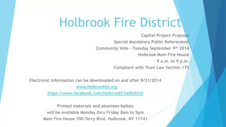 holbrook fire district