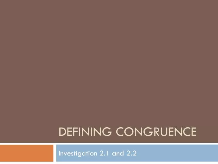 defining congruence