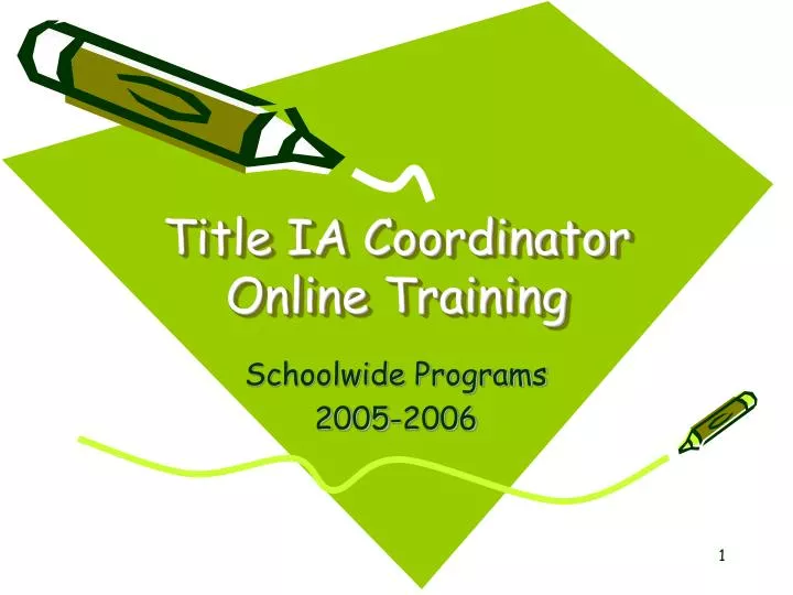 title ia coordinator online training