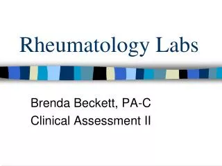 Rheumatology Labs