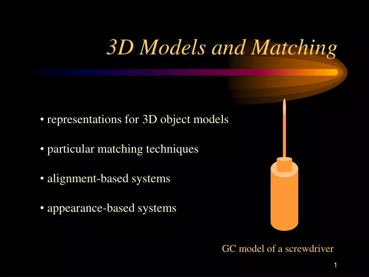 3d models and matching