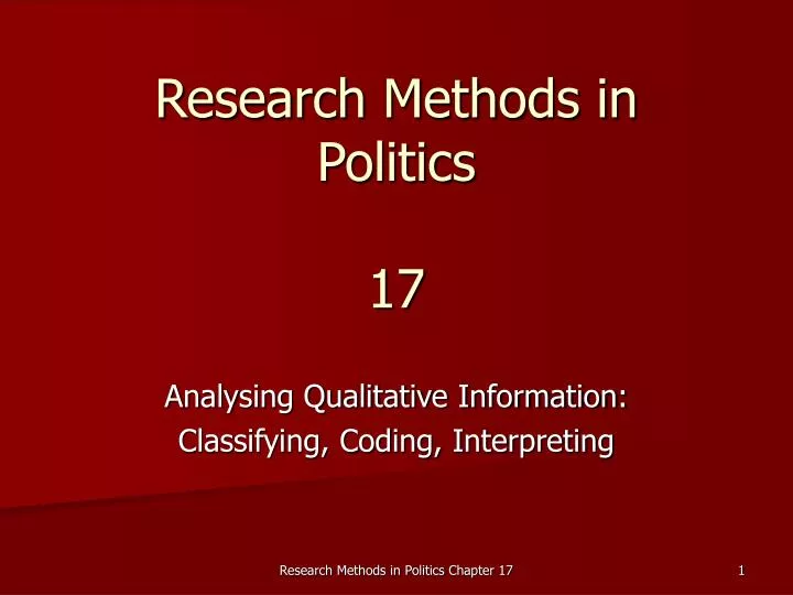 research methods in politics 17
