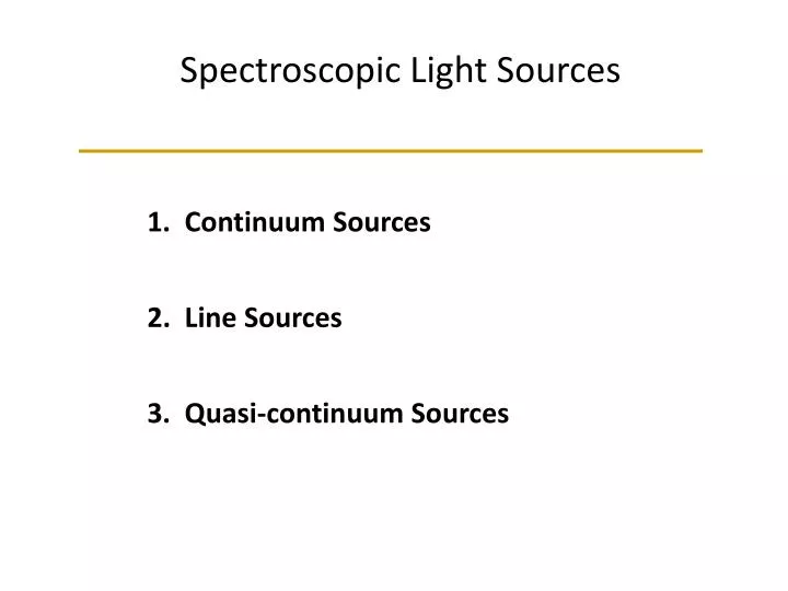 spectroscopic light sources