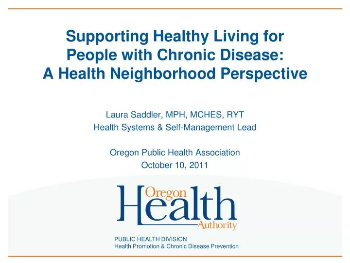 supporting healthy living for people with chronic disease a health neighborhood perspective