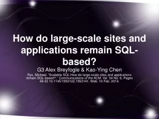 How do large-scale sites and applications remain SQL-based?