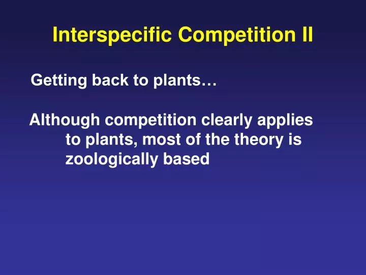 interspecific competition ii
