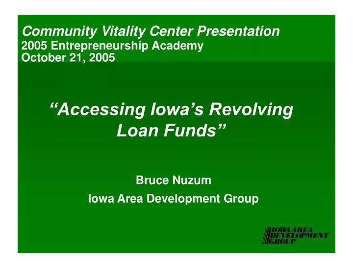 accessing iowa s revolving loan funds