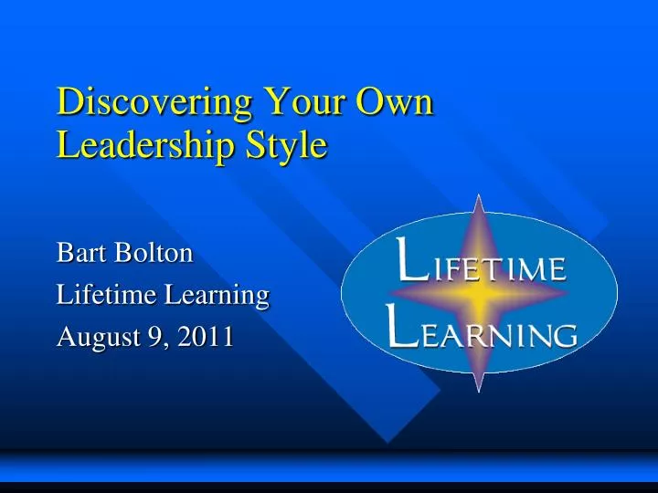 discovering your own leadership style