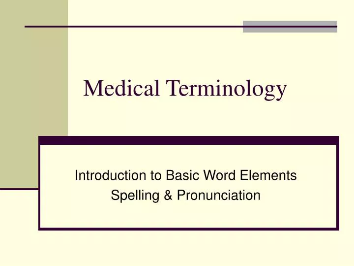 medical terminology