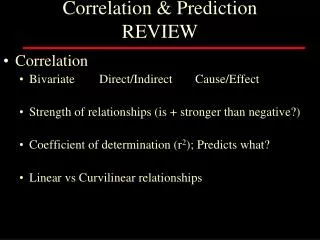 Correlation &amp; Prediction REVIEW