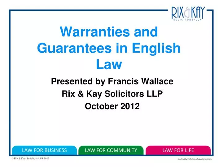 warranties and guarantees in english law