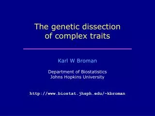 The genetic dissection of complex traits