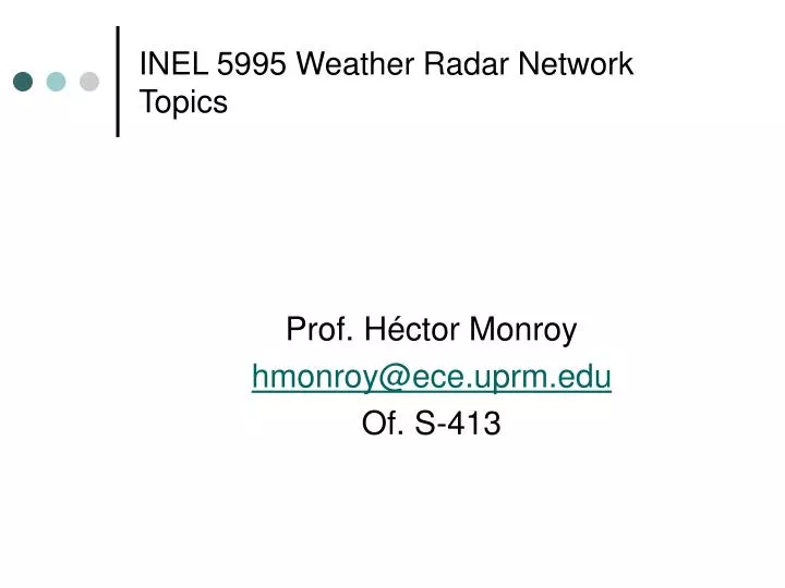 inel 5995 weather radar network topics