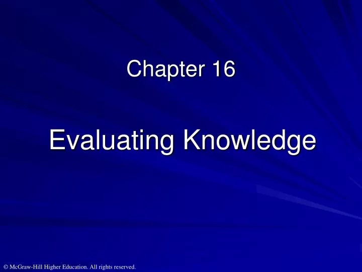 evaluating knowledge