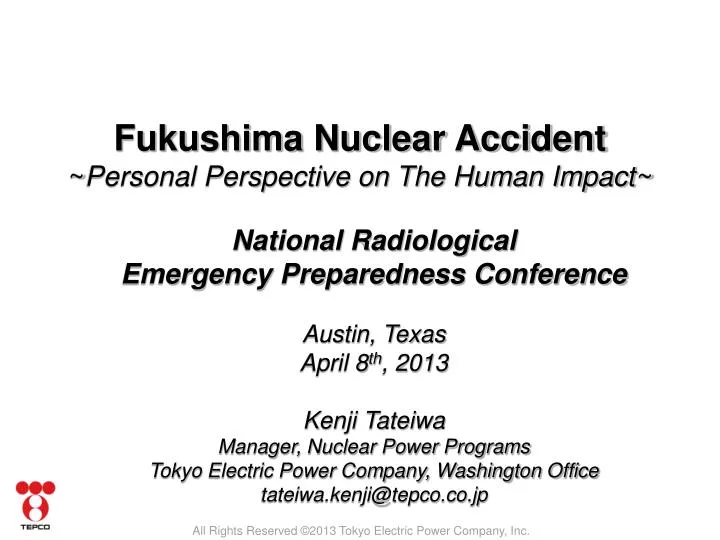 fukushima nuclear accident personal perspective on the human impact