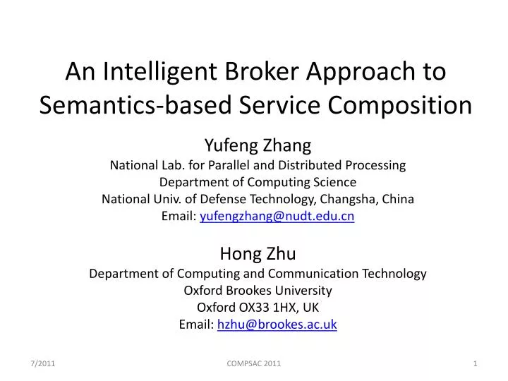 an intelligent broker approach to semantics based service composition