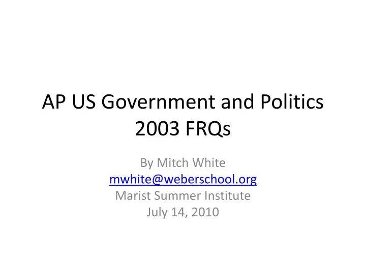 ap us government and politics 2003 frqs