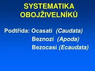 systematika oboj iveln k
