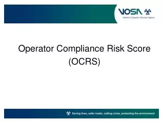 Operator Compliance Risk Score (OCRS)