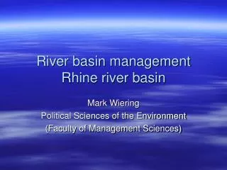 River basin management Rhine river basin