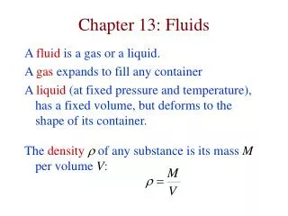 Chapter 13: Fluids